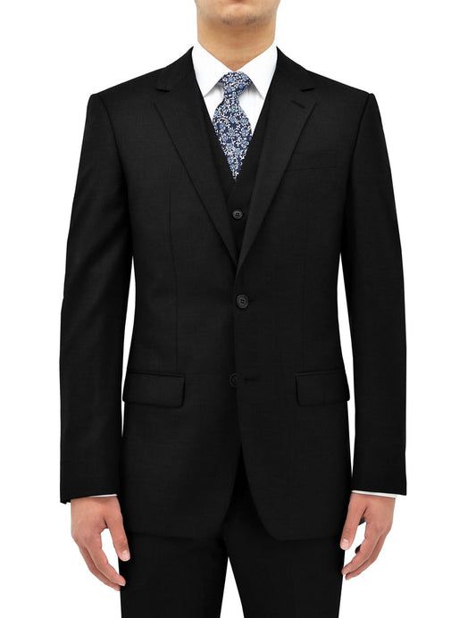 Shape 106 Black Australian Merino Wool Suit Jacket