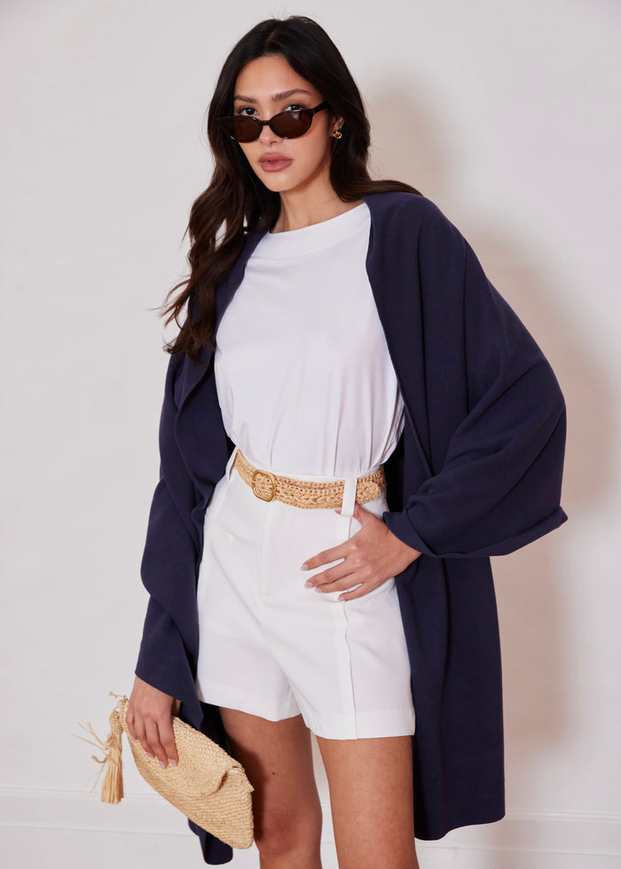 Shoreline Scarf in Terry Fleece (Navy)