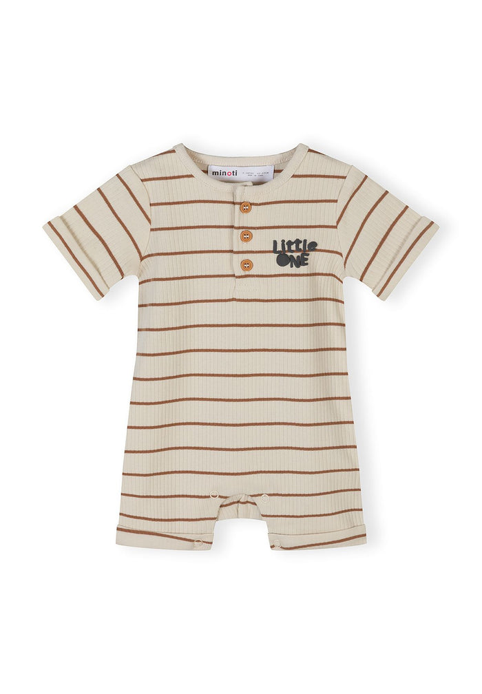 Ribbed Rompers 3-Pack, Giraffe & Stripe, Beige Brown - 3
