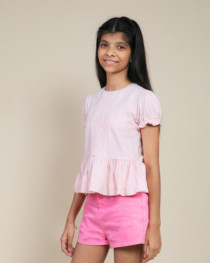 Pure Cotton Magenta Shorts with Top-Tweeny Mini