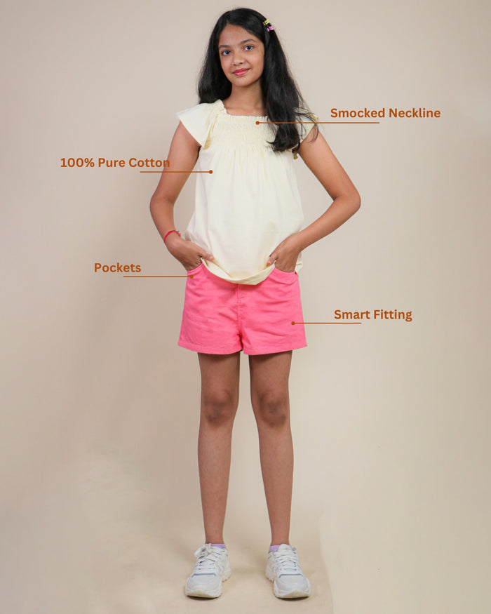Shorts Top for Girls – Red Lemon Clothing Set
