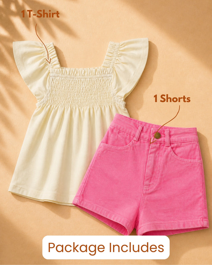 Shorts Top for Girls – Red Lemon Clothing Set