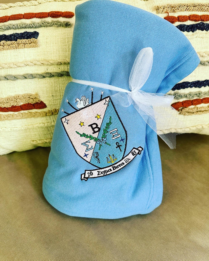Sigma Beta Xi - Embroidered Crest Blanket