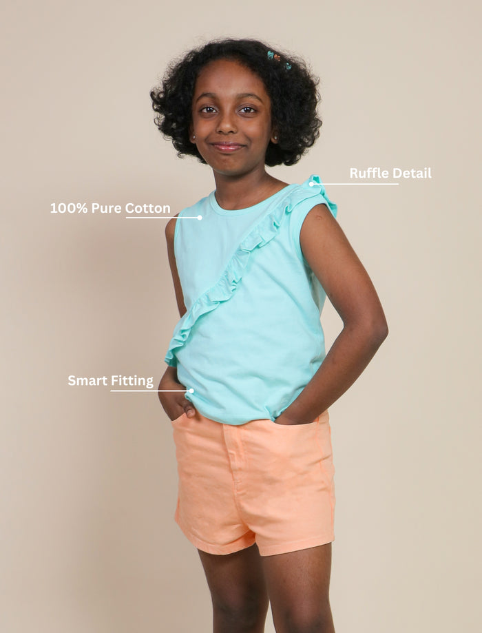 All Day Comfort Playful Style Peach colour Shorts and Top-Tweeny Mini