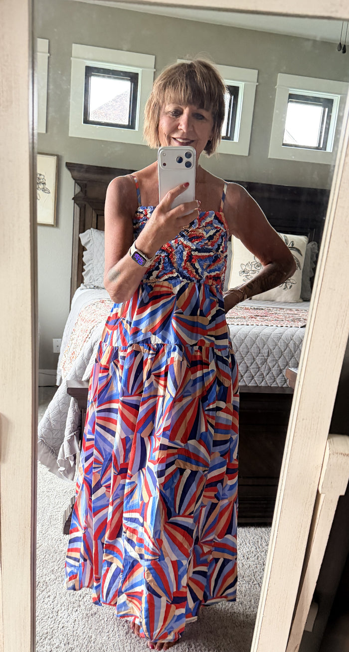 Smocked Patriotic Maxi Dress