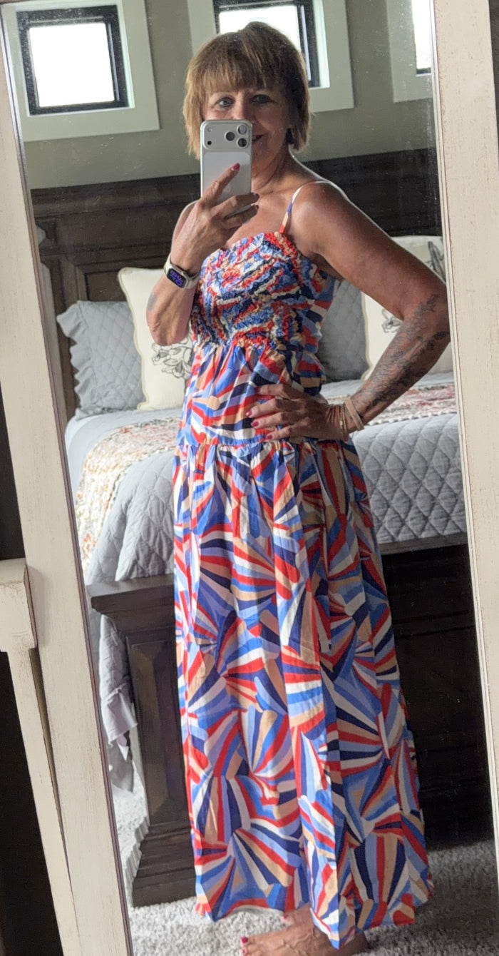 Smocked Patriotic Maxi Dress