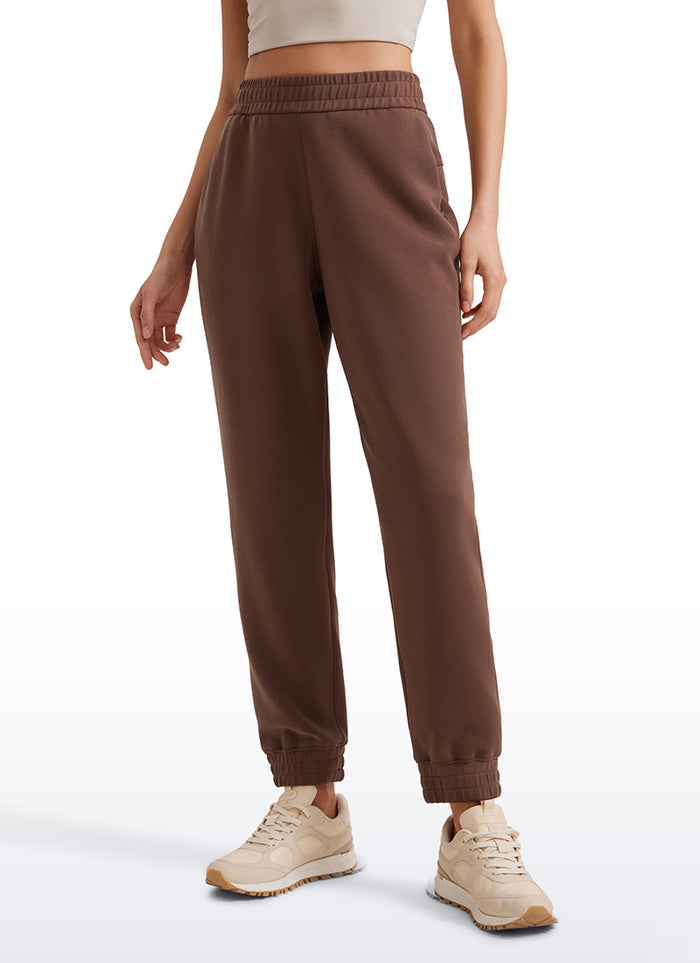 CRZ YOGA Women SoftAura Sweatpants High Waisted Pockest Joggers 28" Coffee Brown