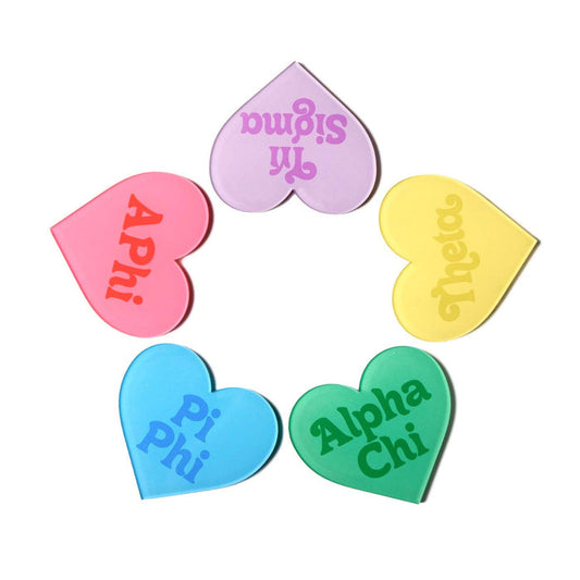 Sorority Double Sided Heart Coaster