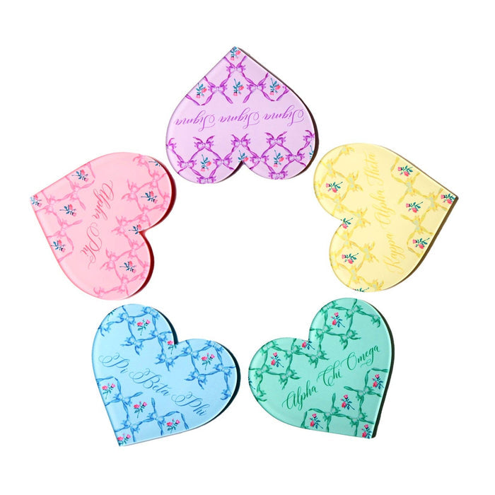 Sorority Double Sided Heart Coaster