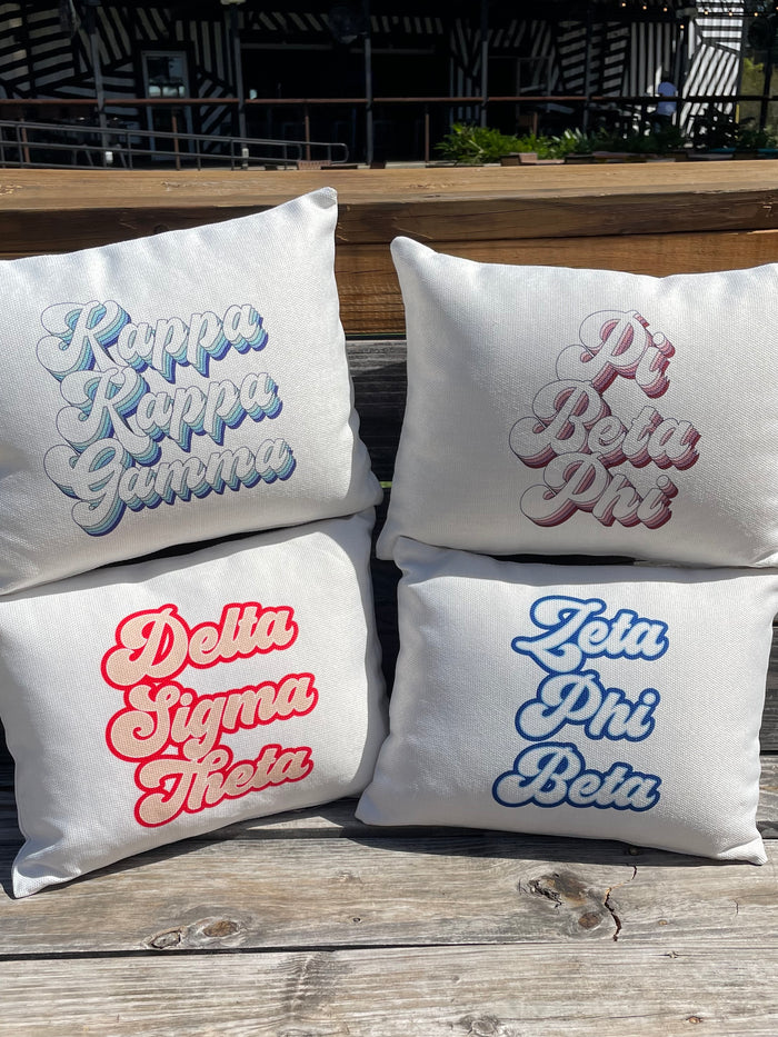 Sorority Retro Print Pillow