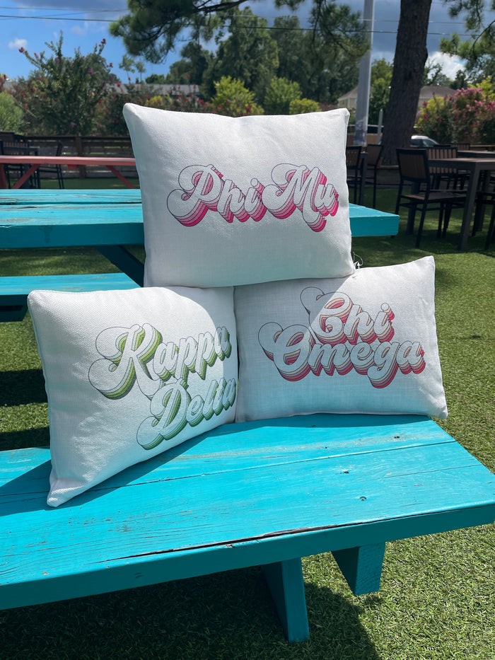 Sorority Retro Print Pillow