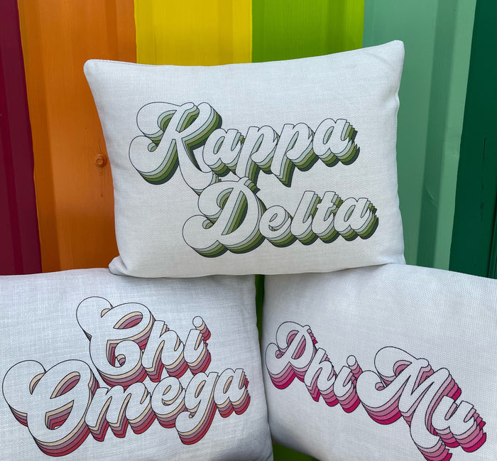 Sorority Retro Print Pillow