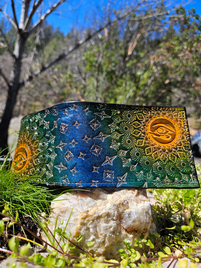 Stamped Leather Bifold Wallet #5