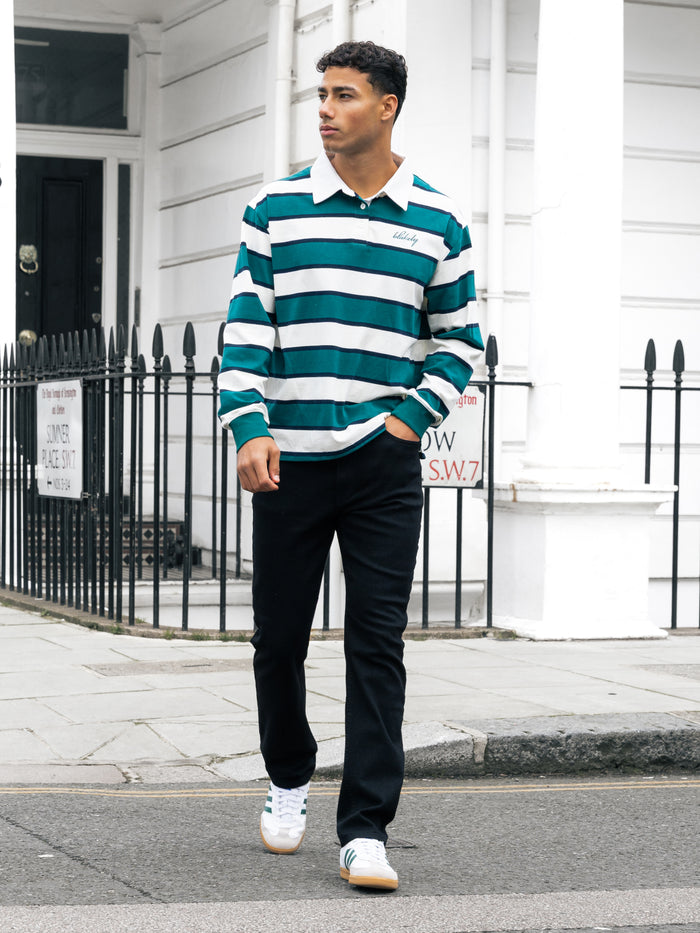 Stanley Stripe Rugby Shirt - Green Mix