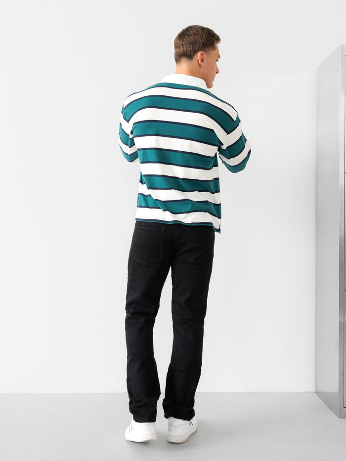 Stanley Stripe Rugby Shirt - Green Mix