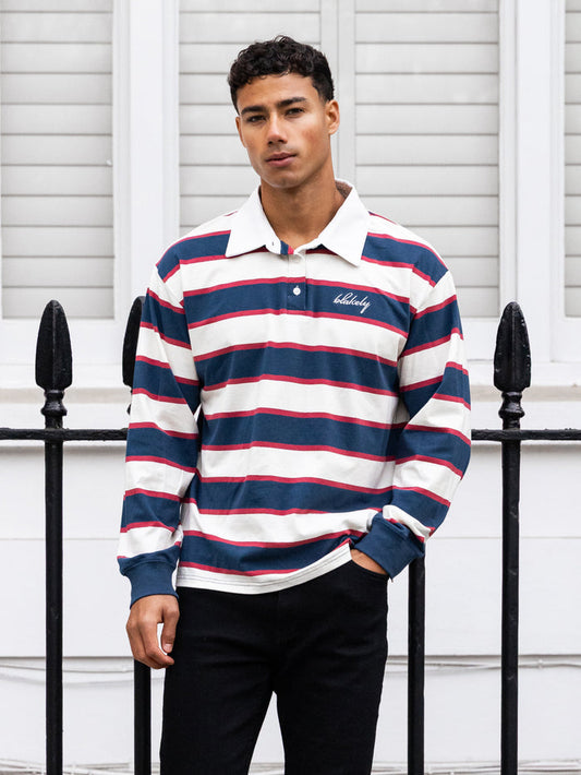 Stanley Stripe Rugby Shirt - Red Mix