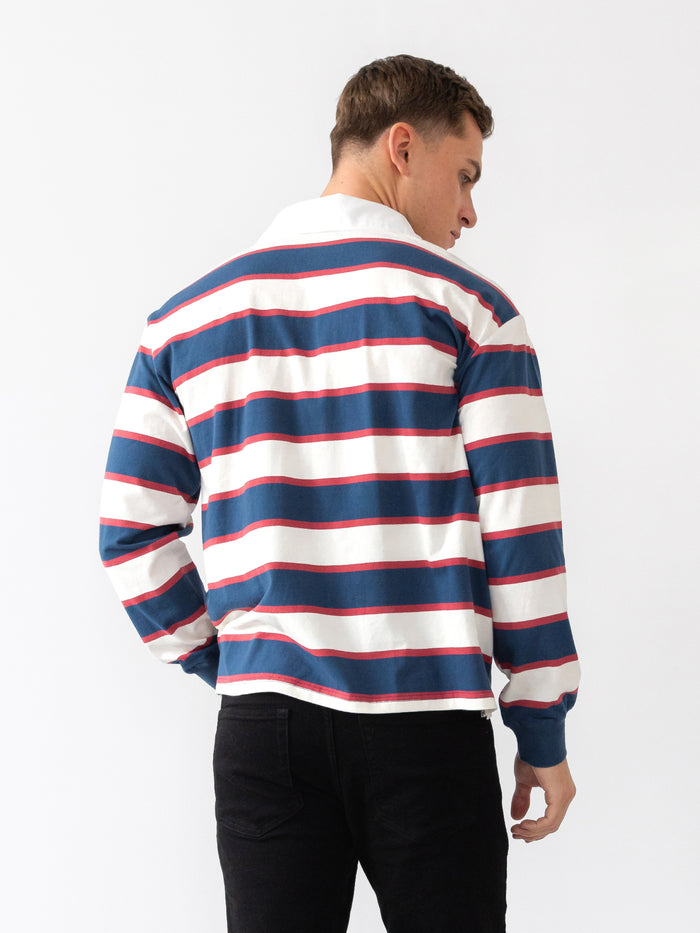Stanley Stripe Rugby Shirt - Red Mix