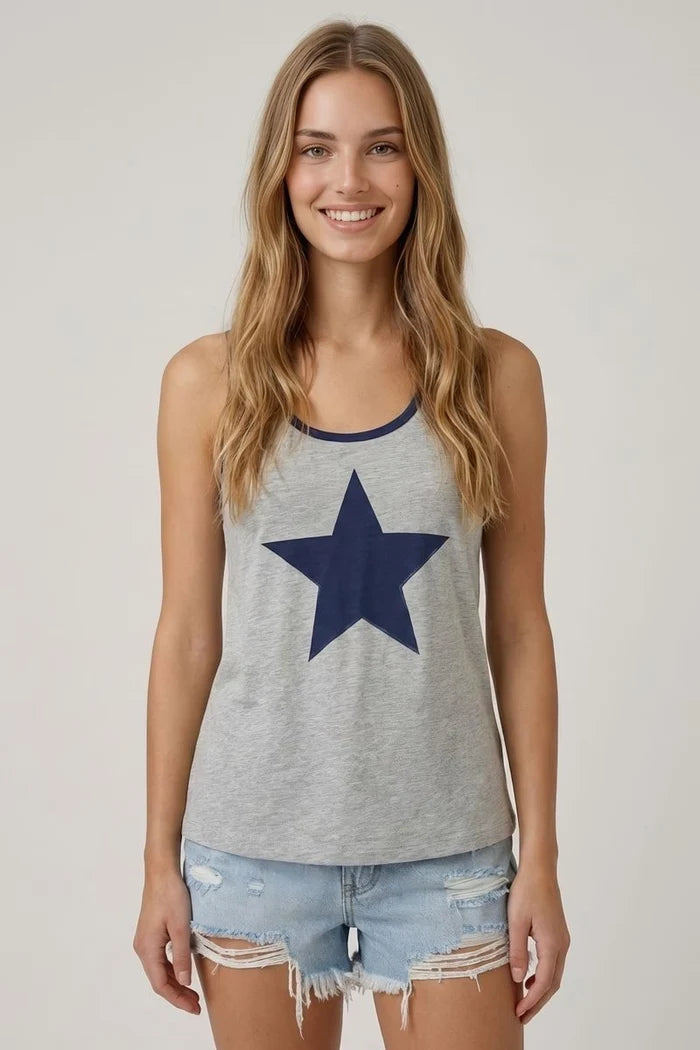 Star Patch Ribbed Tank