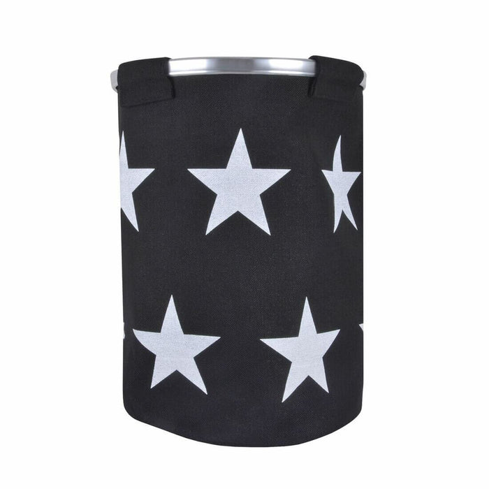 Stars Large Foldable Pop Up Fabric Laundry Hamper Washing Storage Basket Black