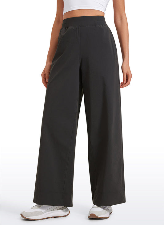 CRZ YOGA Women Stretch Wide Leg High Waisted Casual Pants 30" Ink Gray