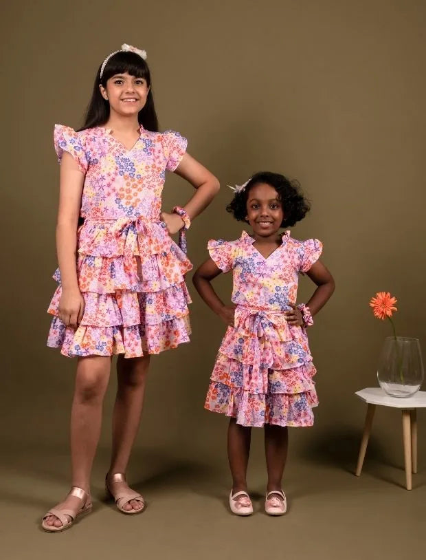 Floral dress Pink-Tweeny Mini