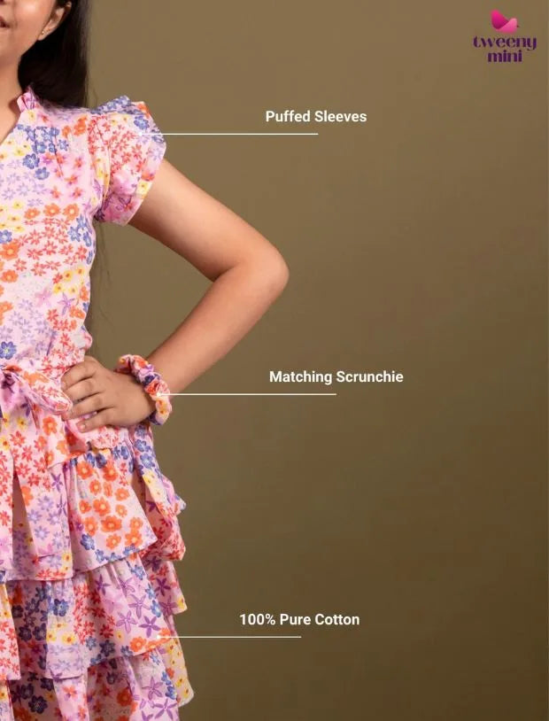 Floral dress Pink-Tweeny Mini