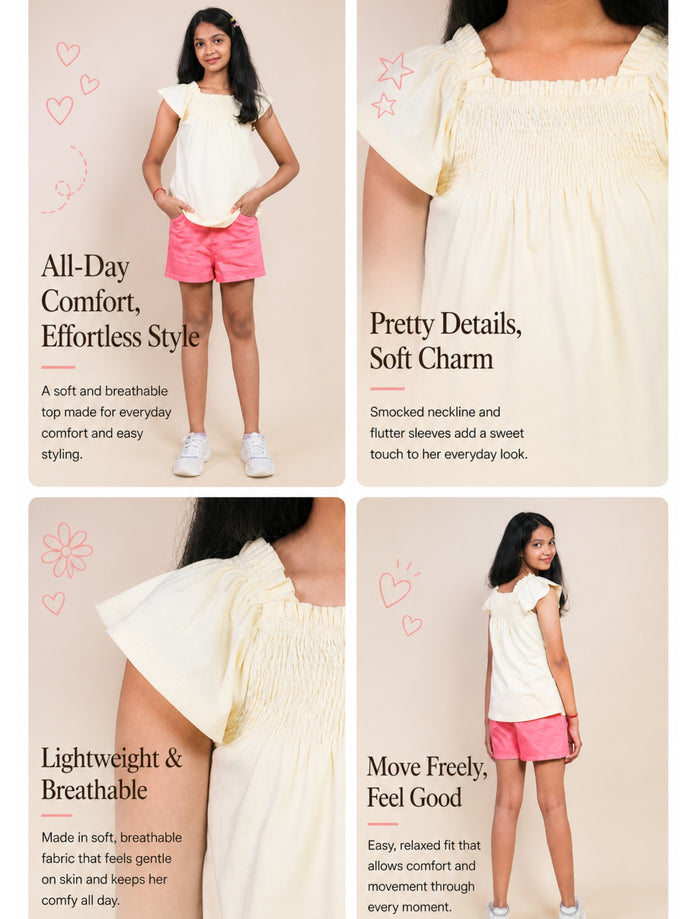 All Day Comfort  Effortless  Style Top and Shorts-Tweeny Mini