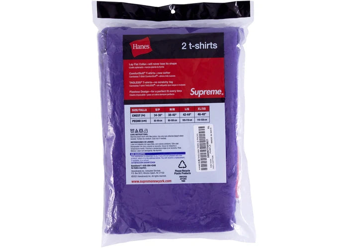 Supreme Hanes Tagless Tees (2 Pack) Purple