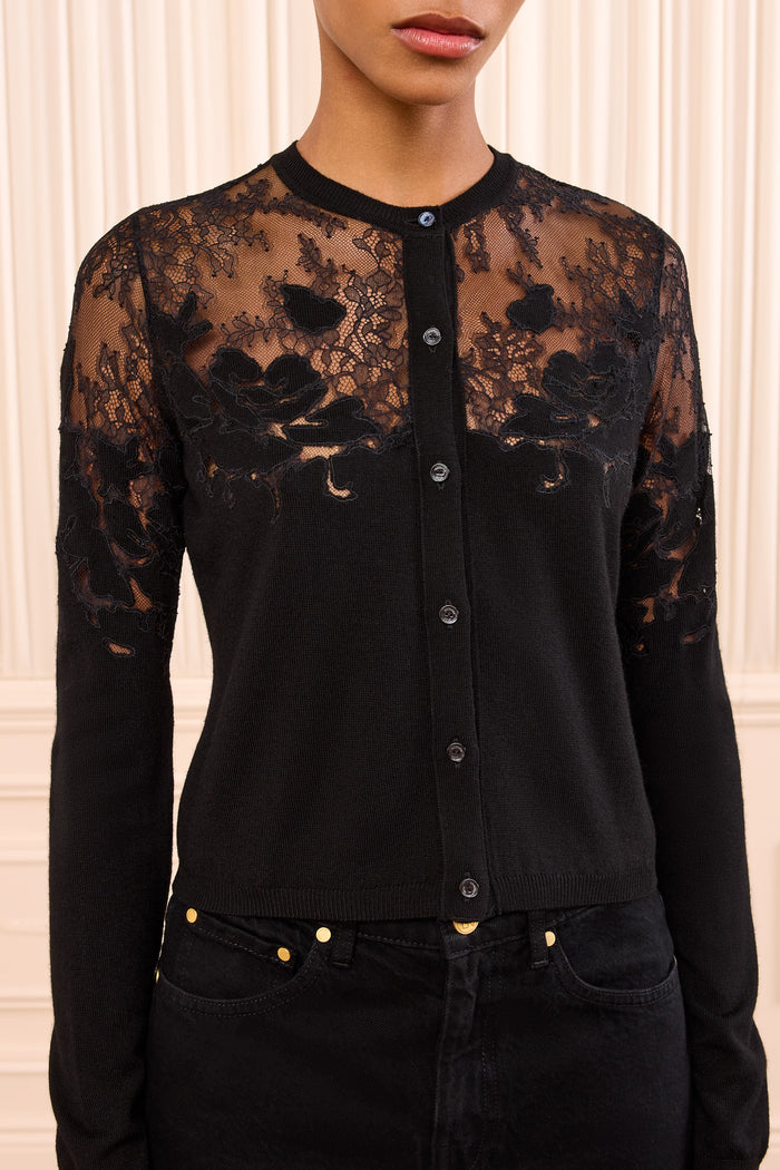 Talia Lace Cardigan - Noir