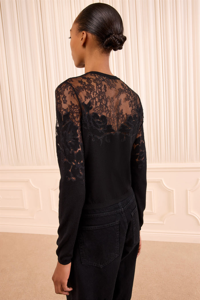 Talia Lace Cardigan - Noir
