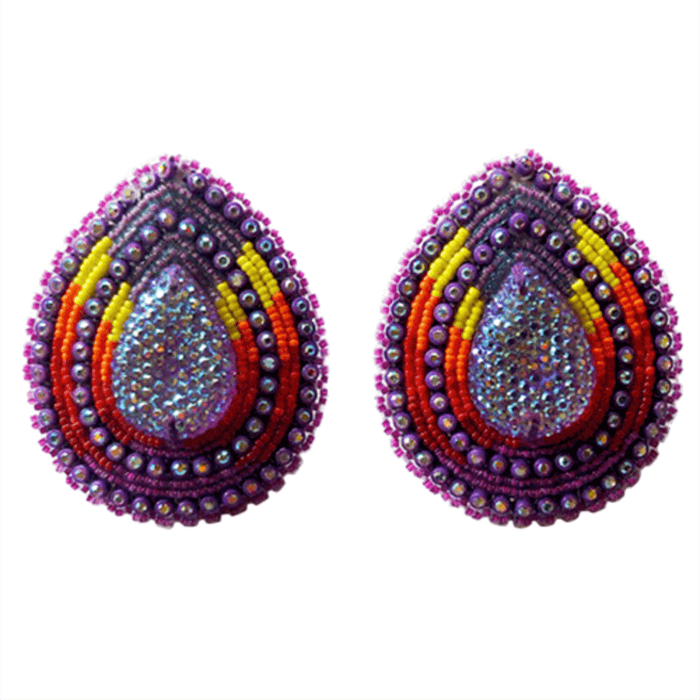 Teardrop - Glam Earrings featuring colorful beadwork and a dazzling teardrop design, perfect for any outfit.
