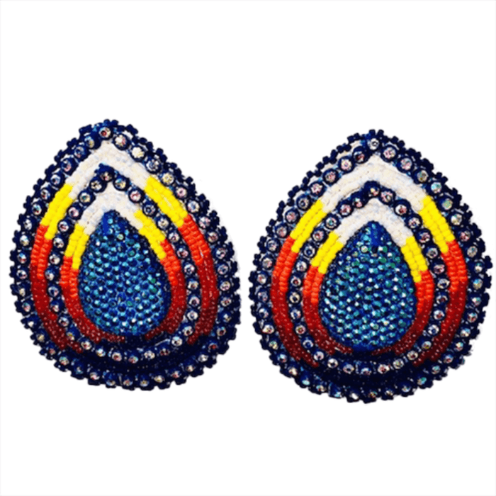 Teardrop - Glam Earrings featuring colorful, sparkling beaded design that adds elegance to any outfit.