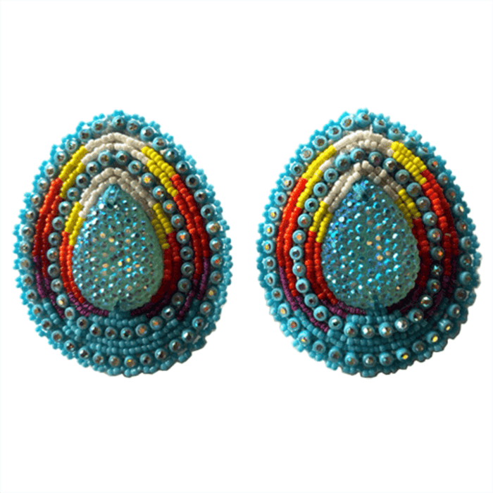 Teardrop - Glam Earrings featuring a colorful bead design in a teardrop shape, perfect for enhancing any outfit.