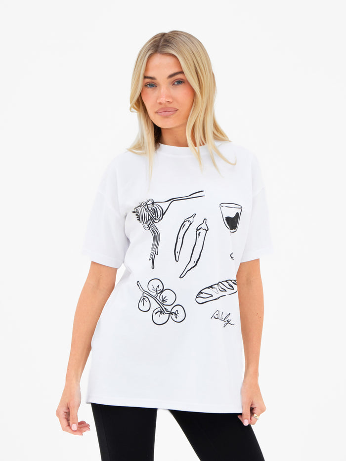Tessa Oversized T-Shirt - White & Black