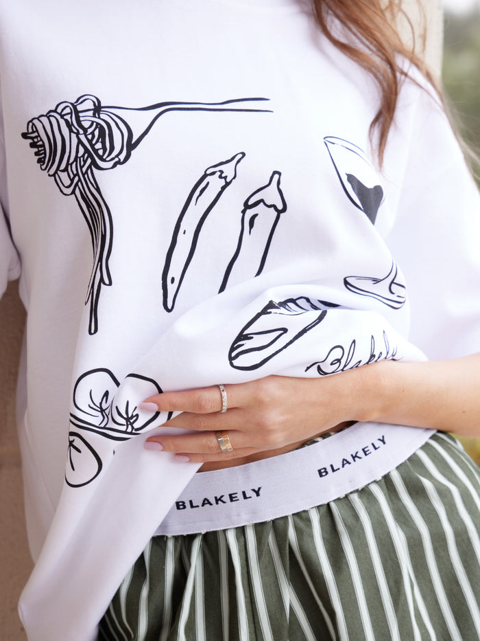 Tessa Oversized T-Shirt - White & Black