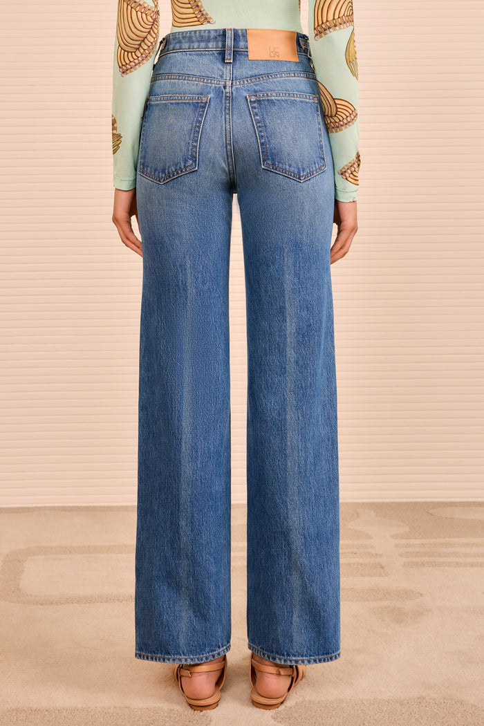Agatha Jean in Danube Indigo Wash, Elevated Designer Denim - On Model Back View | Ulla Johnson