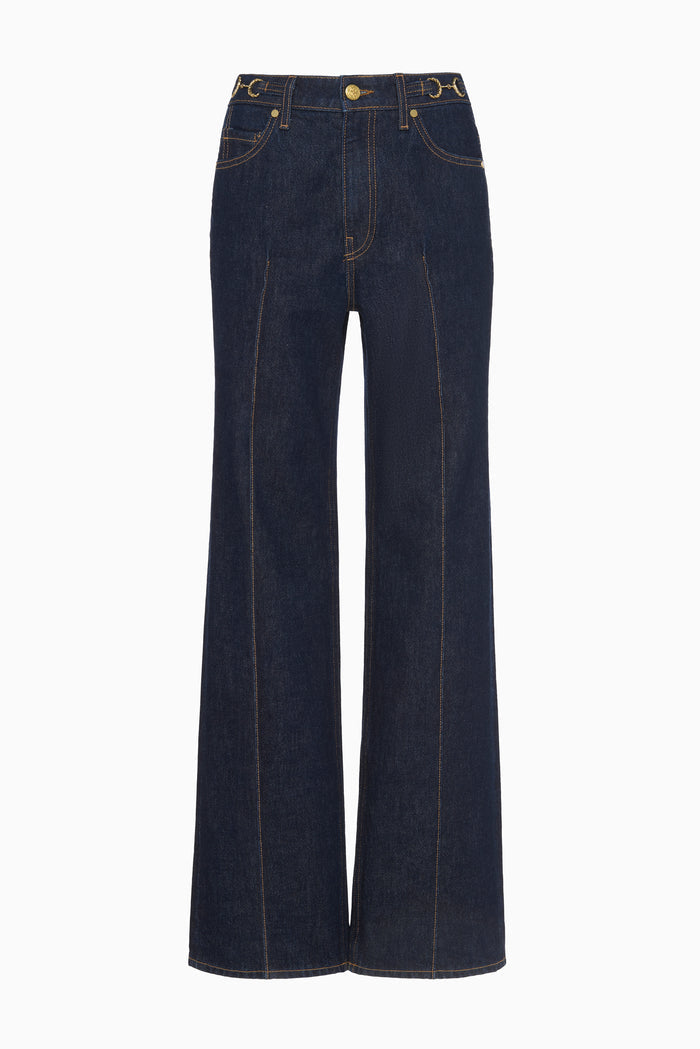 Tigris Denim Agatha Straight Leg Pintuck Jeans - Front Flat Lay | Ulla Johnson