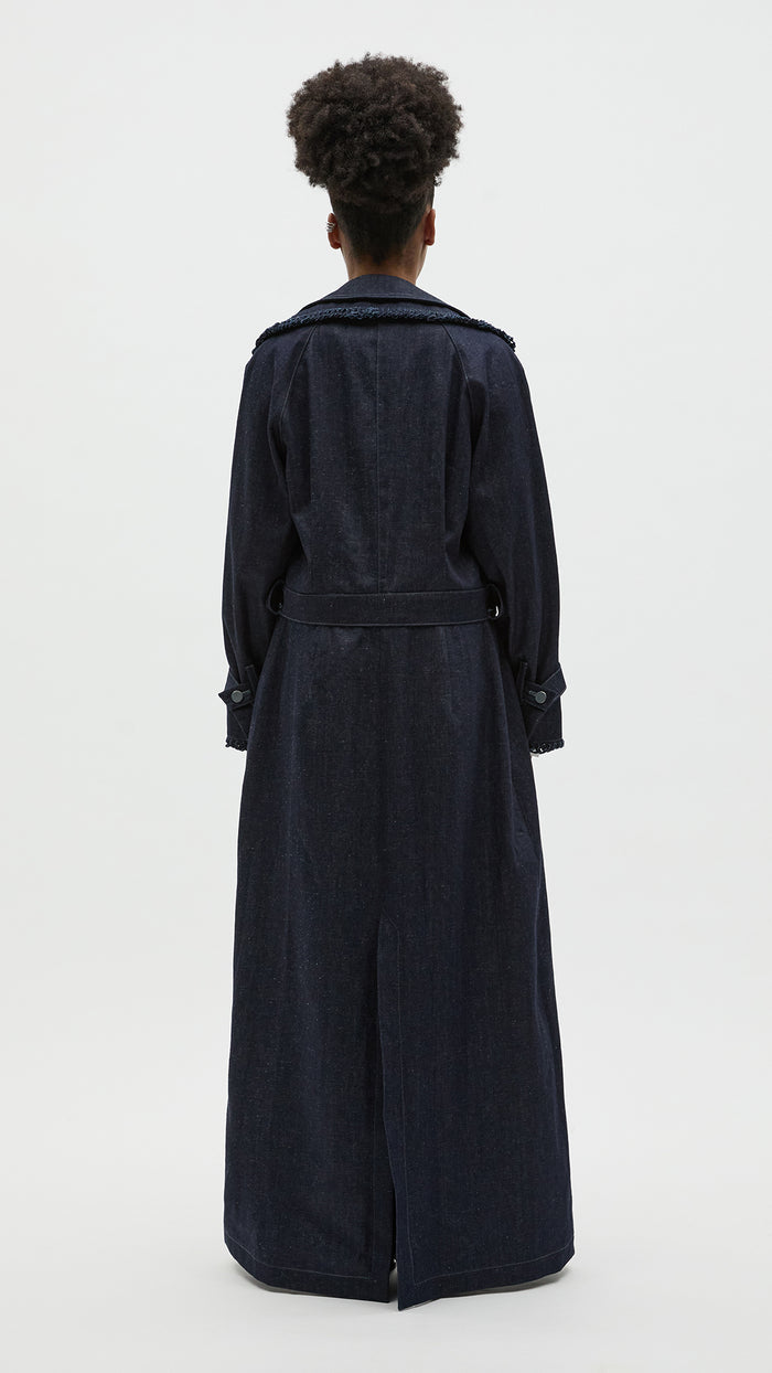 Sustainable Workwear Modular Denim Cropped Jacket with Buttons - Bastet Noir