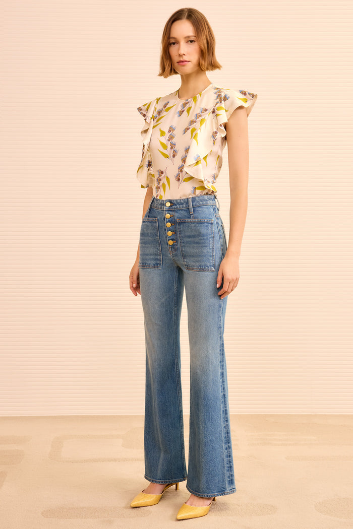 Danube Stretch Lou High Rise Jeans - On Model Front View | Ulla Johnson