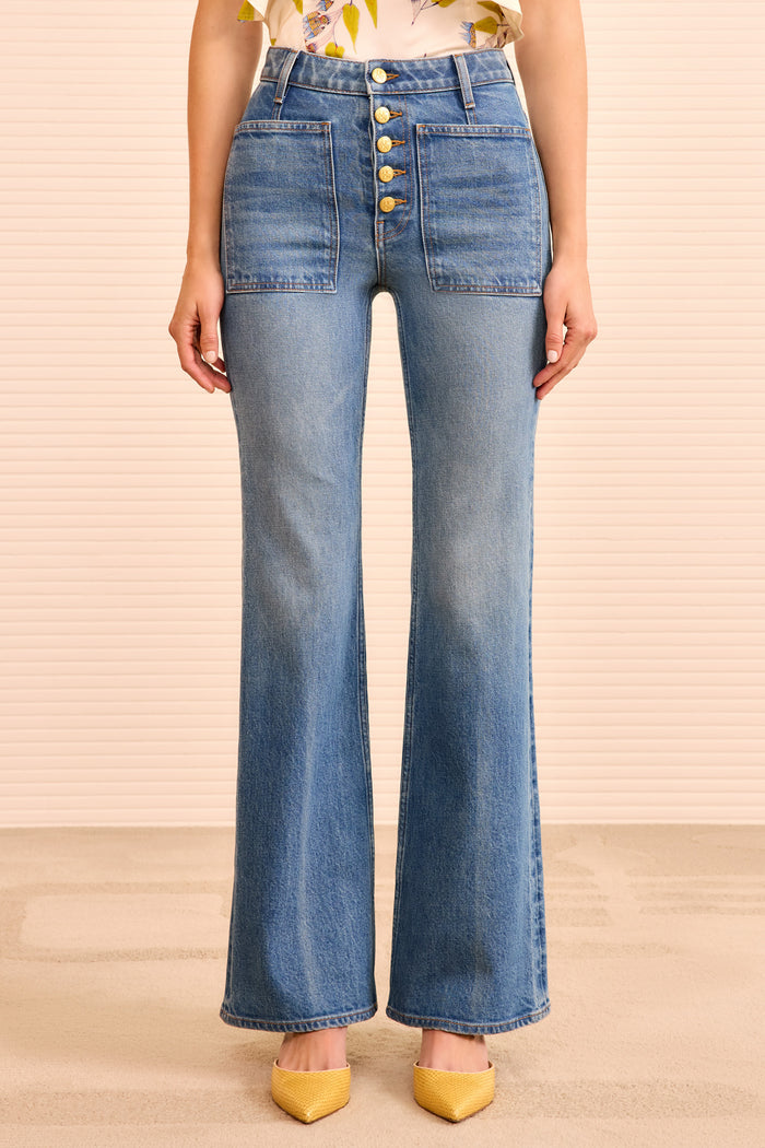 Danube Stretch Lou High Rise Jeans - On Model Full Length | Ulla Johnson