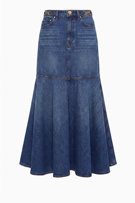 The Madelyn Denim Skirt - Nile