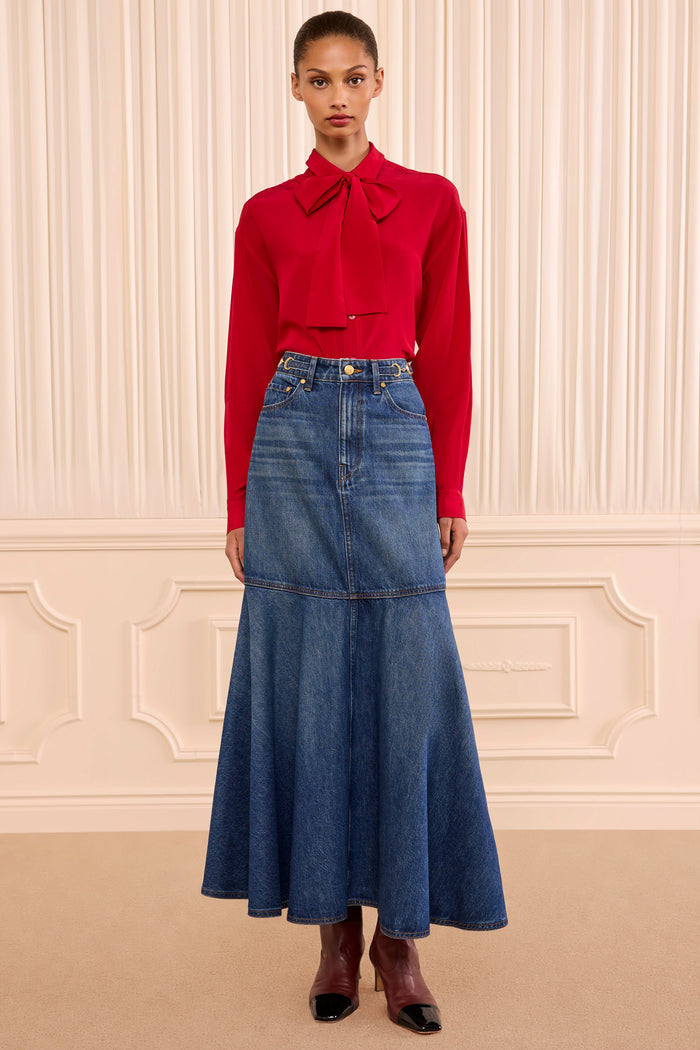 The Madelyn Denim Skirt - Nile