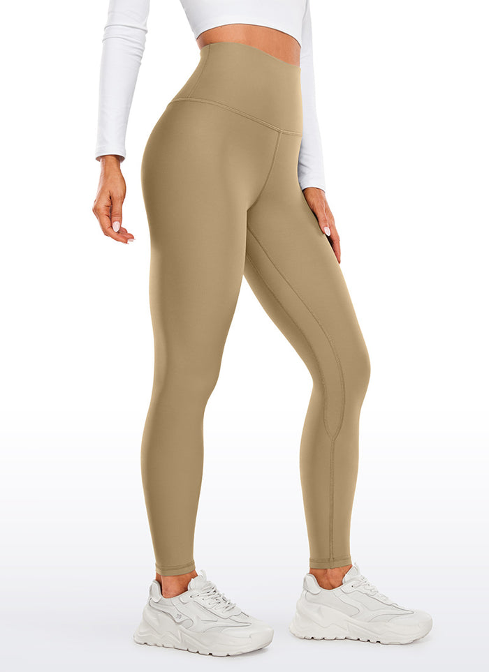 CRZ YOGA Women's Winter High Rise Thermal Fleece Lined Leggings 28'' Soul Brown