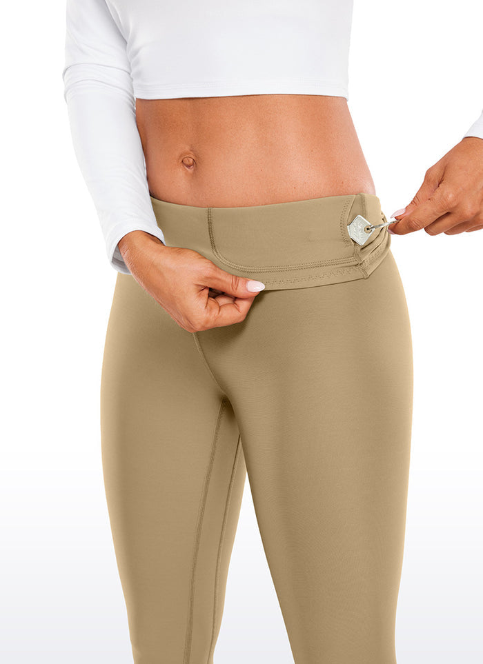 CRZ YOGA Women's Winter High Rise Thermal Fleece Lined Leggings 28'' Soul Brown