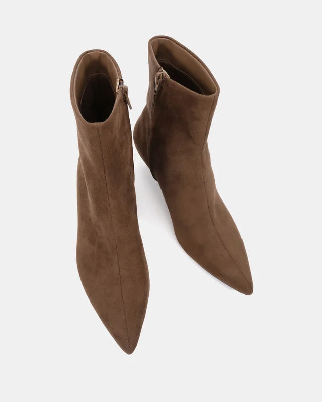 Titania Ankle Boot- Brown Microsuede