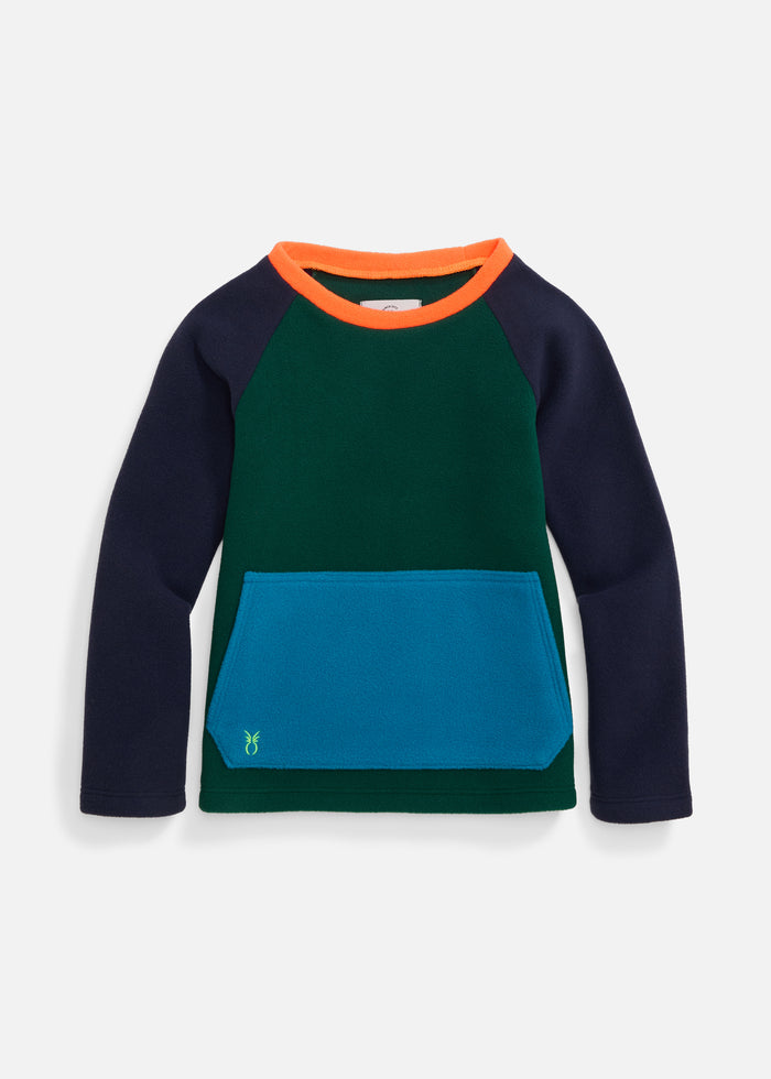 Toddler Crewneck in Vello Fleece (Emerald Multi)