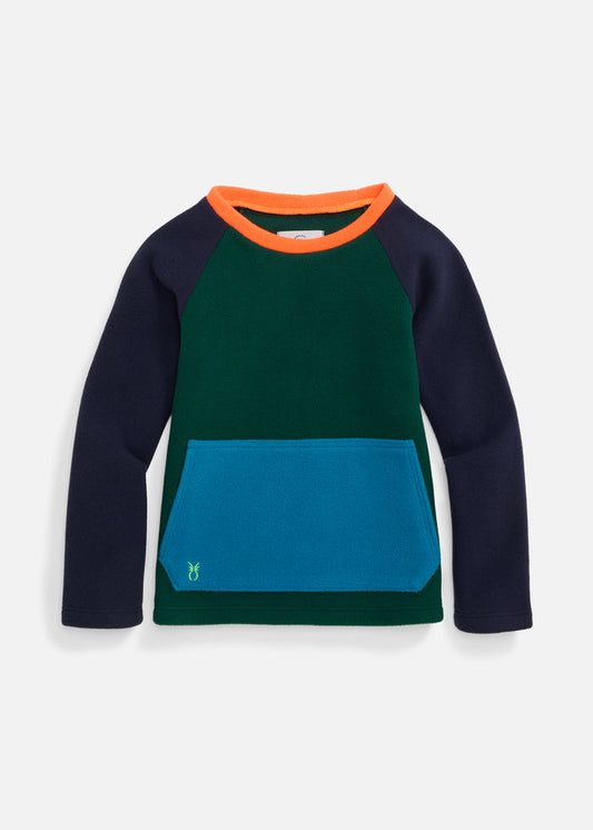 Toddler Crewneck in Vello Fleece (Emerald Multi)