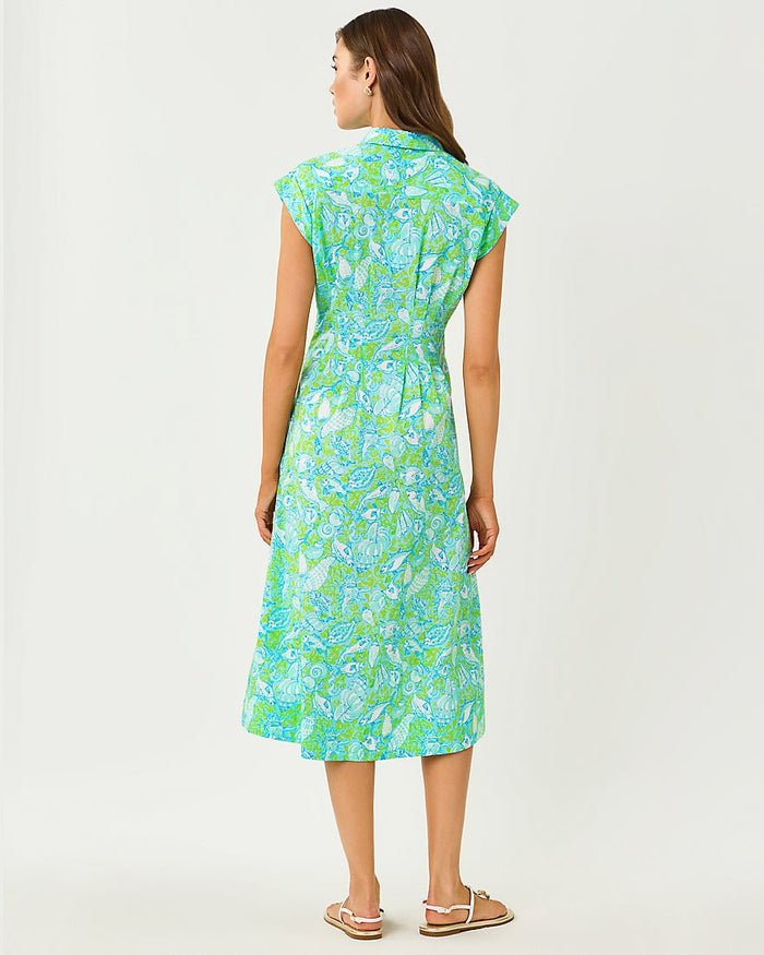 Lilly Pulitzer - Tonya Midi Shirtdress - Day Dream Blue Throw Me A Line