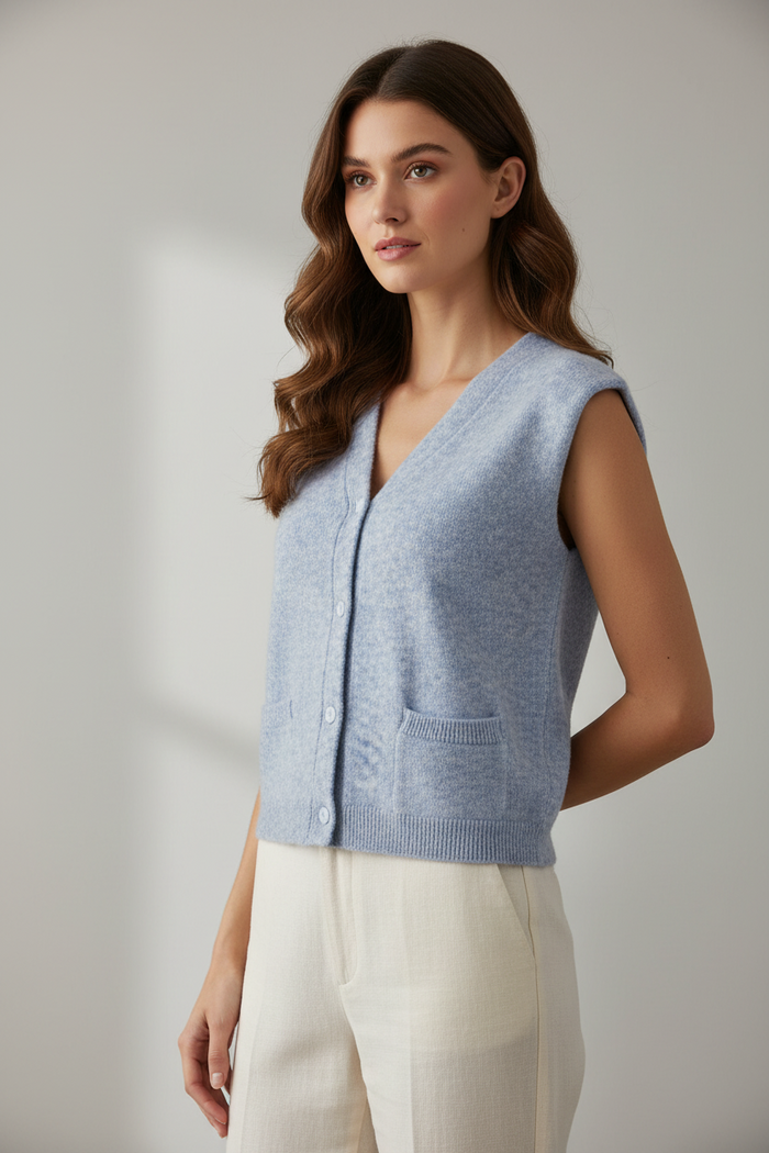TWNS the label cardigan Castlerock buttoned sleeveless