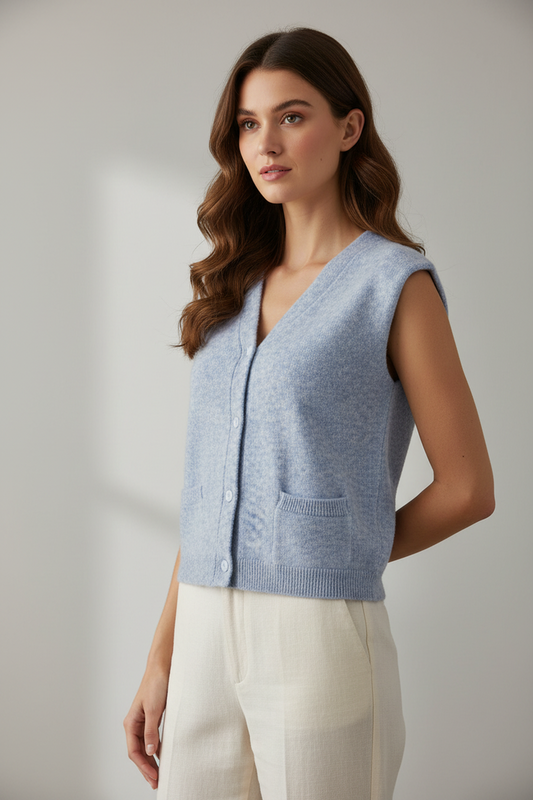 TWNS the label cardigan Castlerock buttoned sleeveless